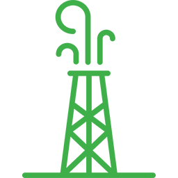 a graphic green drawing of a pipe stand blowing off waste steam