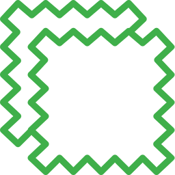 a graphic green drawing of an uneven square tarpaulin