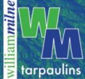 William Milne/WM tarpaulins with zoomed out hills in the background